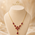 Pushpa Ruby Blossom Necklace