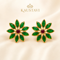 Aravinda Emerald Floral Studs