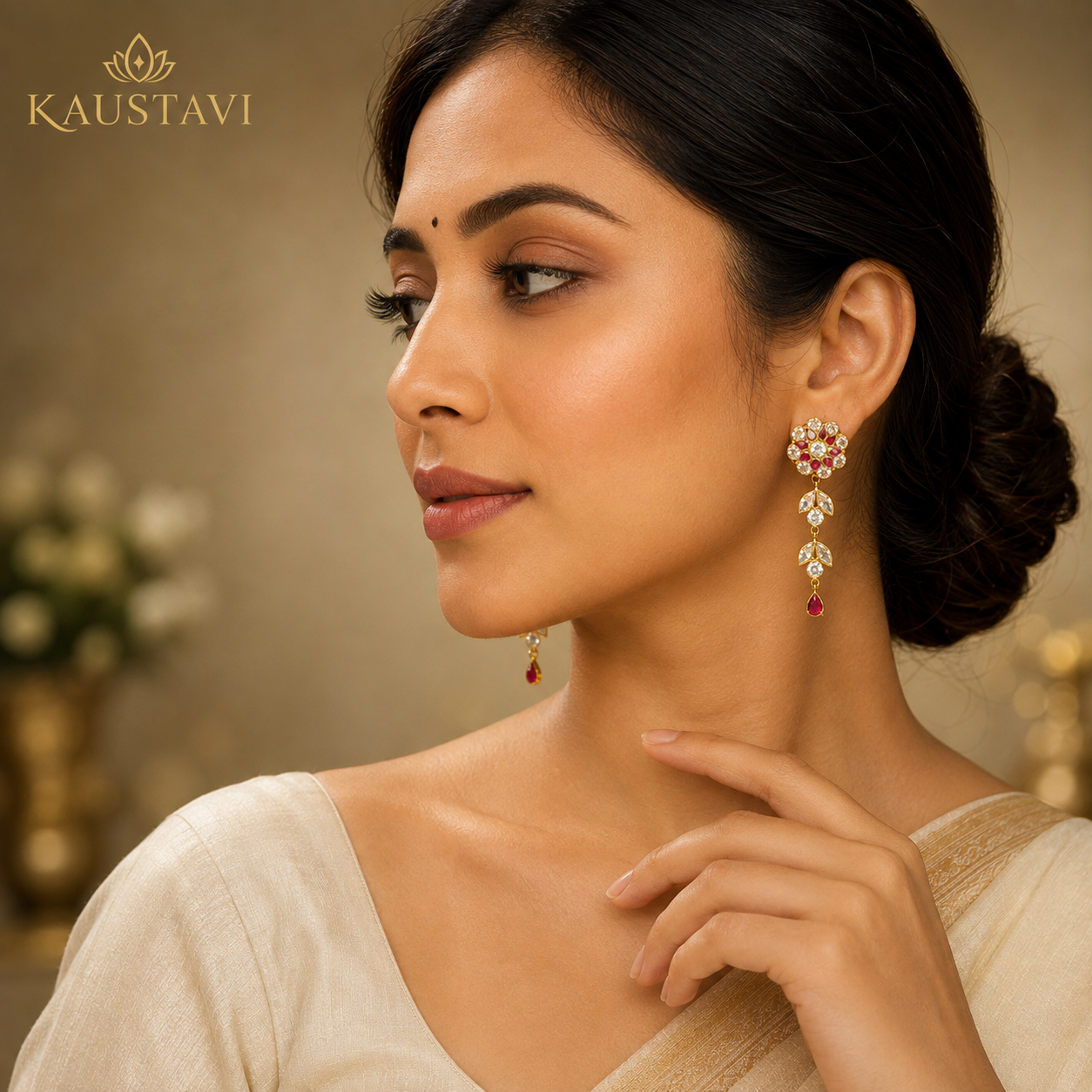 Kalika Floral Drop Earrings