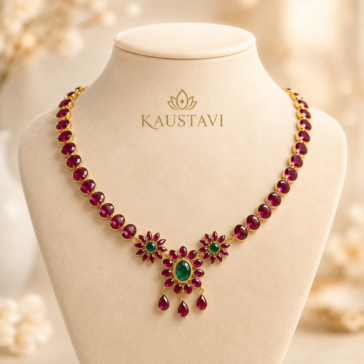 Padmaraga Ruby Temple Necklace
