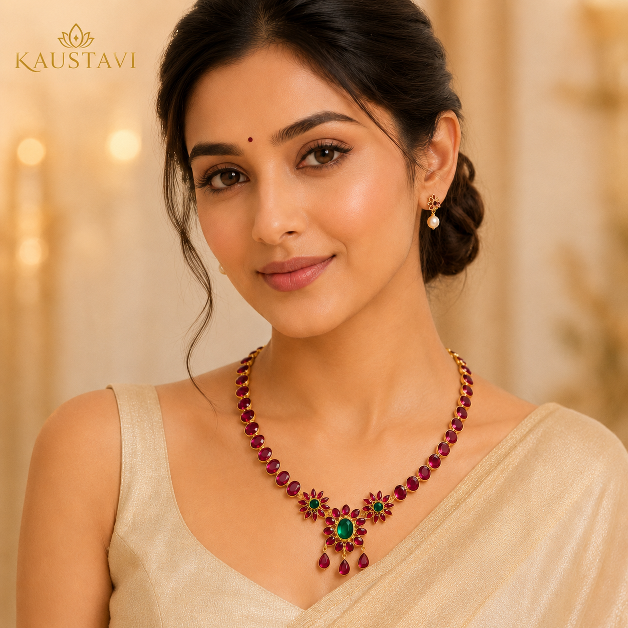 Padmaraga Ruby Temple Necklace